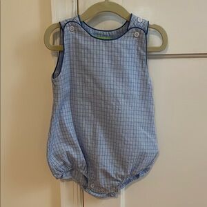Baby Blue Checkered Romper